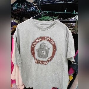 Gray Smokey Bear Graphic T-Shirt